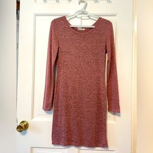 Medium Heart & Hips long sleeve pink sweater dress